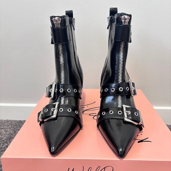 Wild Pair Women's Size 8 Black Moonbeam Buckle, Zip & Snap Booties NIB - Picture 6 of 14